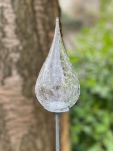 Garden spike glass teardrop  art